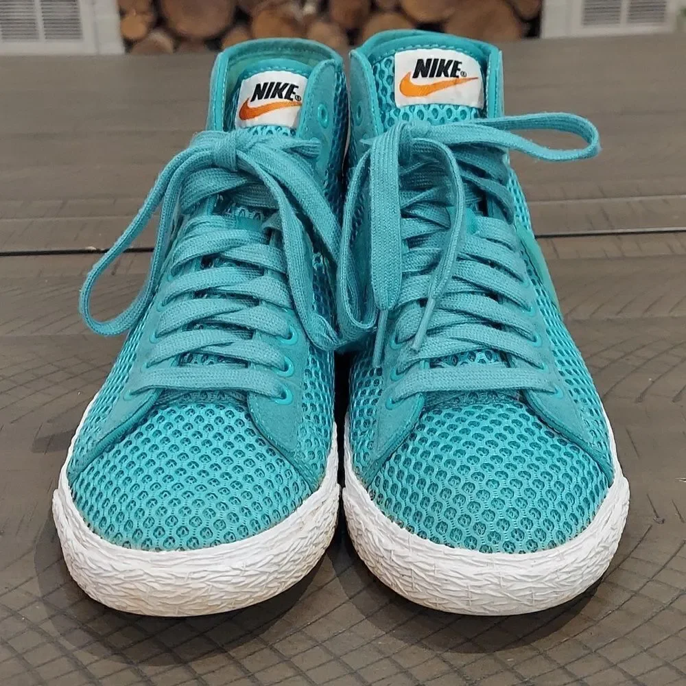 Nike Women's Blazer Mid Mesh Sports Turquoise - Size 7